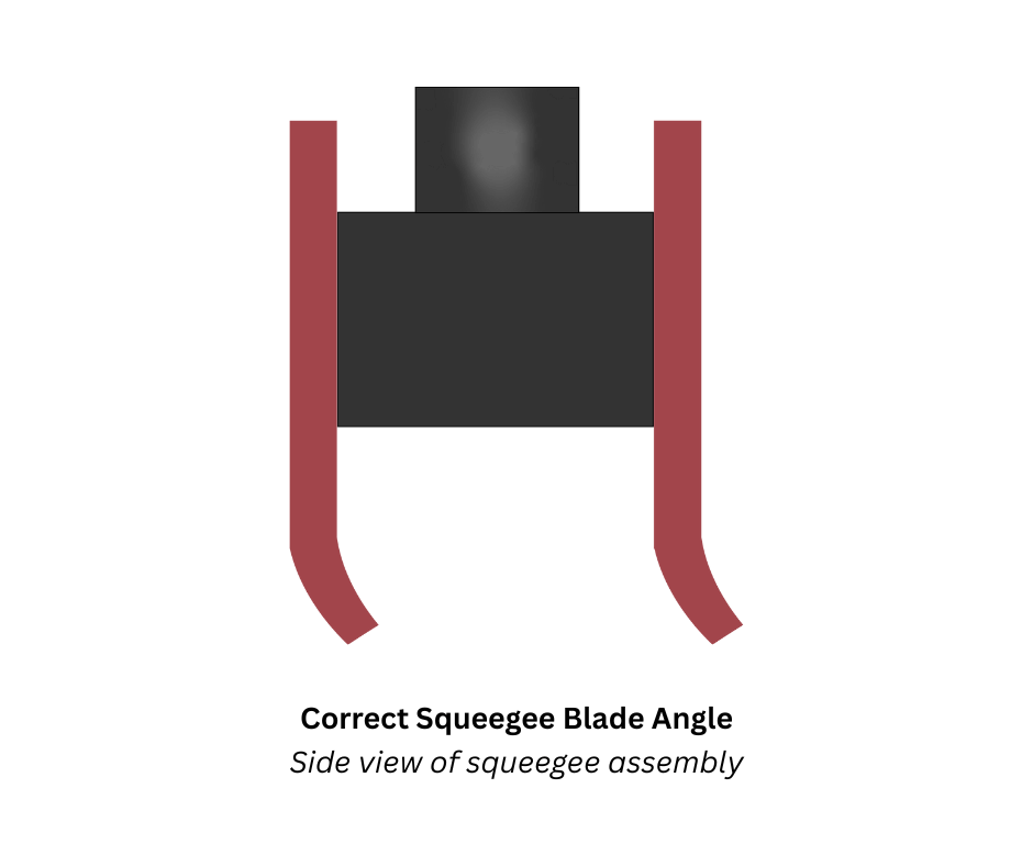 Side view of squeegee assembly
